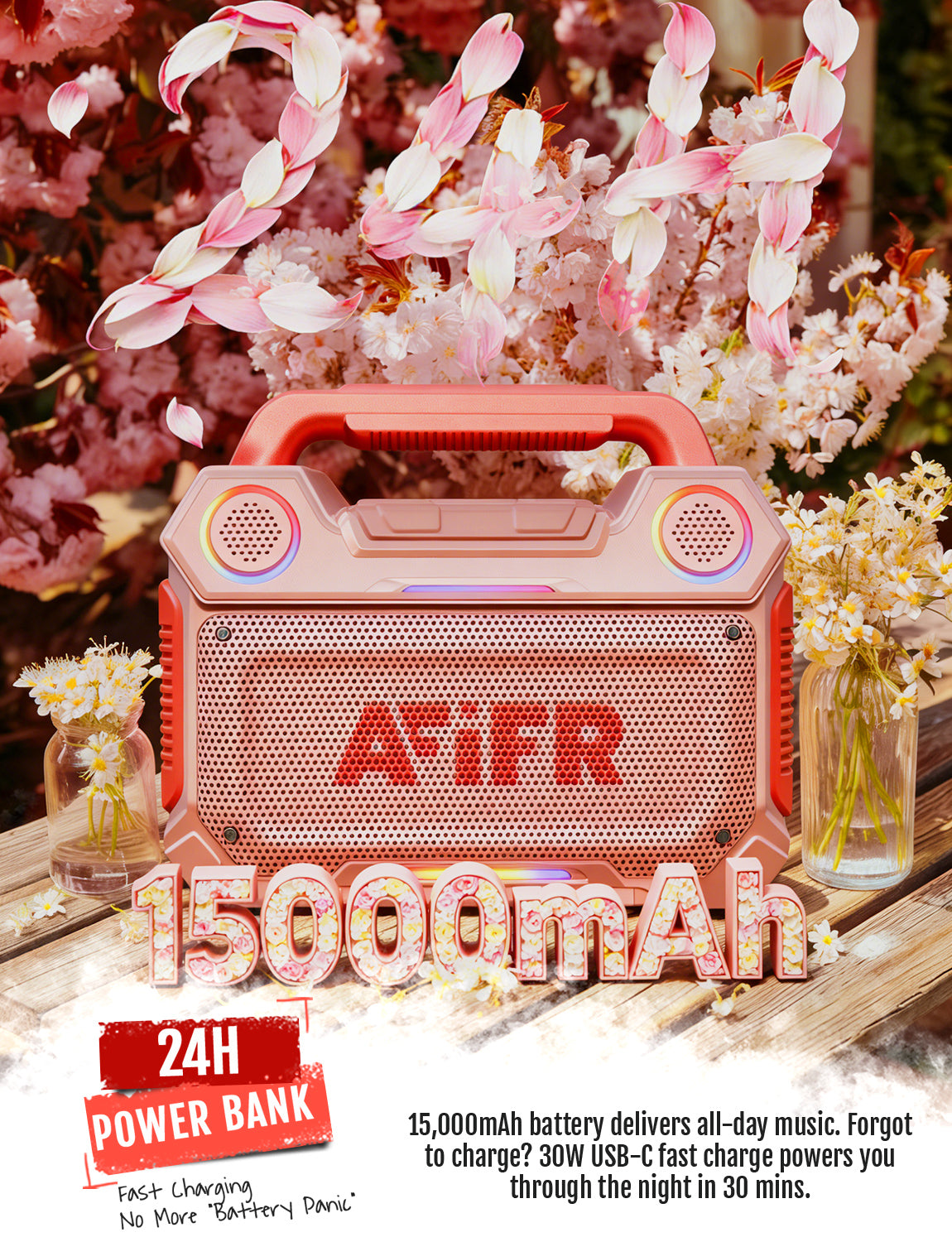 AFIFR Portable Outdoor Bluetooth Speaker 160W Loud Bass!