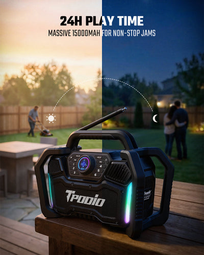 Garage 160W Outdoor Speaker Bluetooth: 120dB Fills 1200 Sq Ft