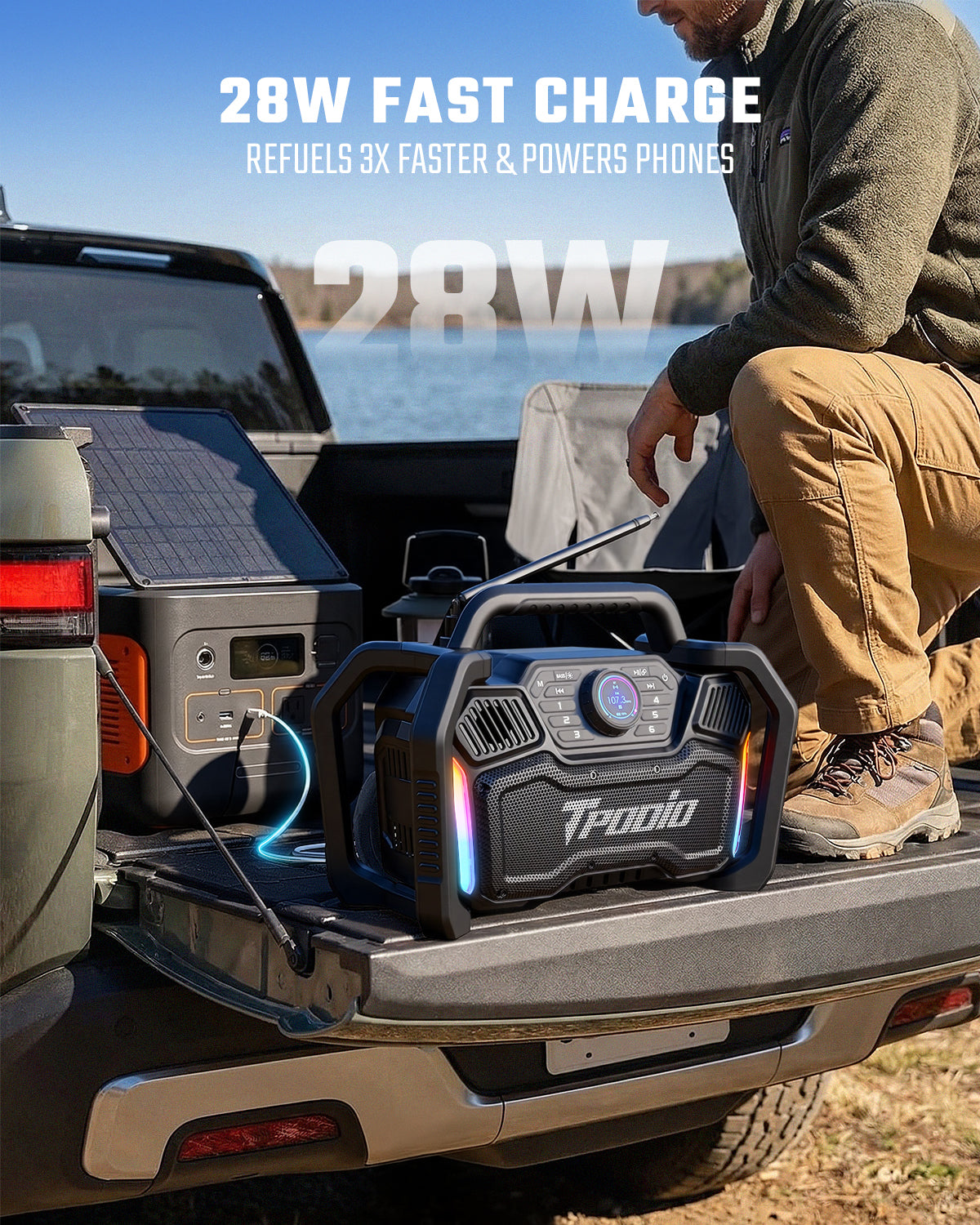 Garage 160W Outdoor Speaker Bluetooth: 120dB Fills 1200 Sq Ft