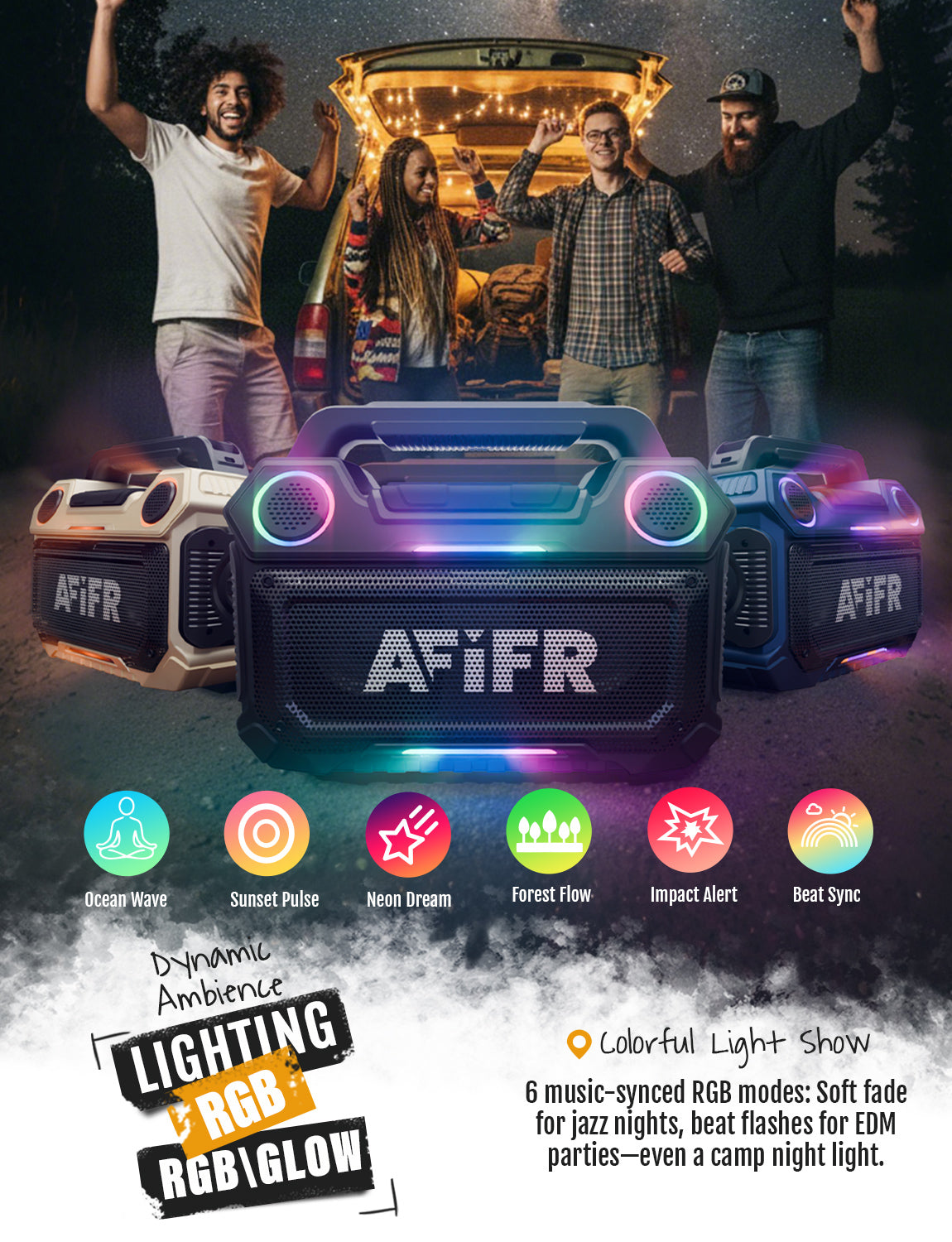 AFIFR Portable Outdoor Bluetooth Speaker 160W Loud Bass!
