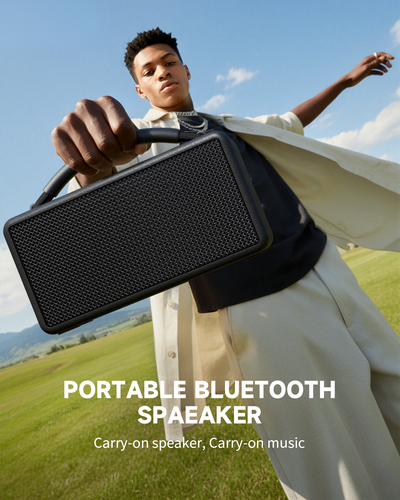 DINDIN Portable Bluetooth Speaker: 80W (Peak), 20H Playtime, Loud Wireless Wood Speakers