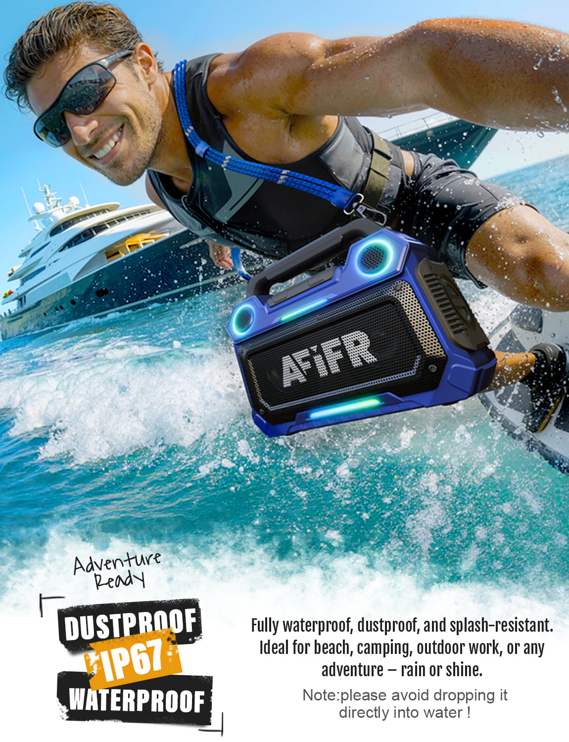 AFIFR Portable Outdoor Bluetooth Speaker 160W Loud Bass!