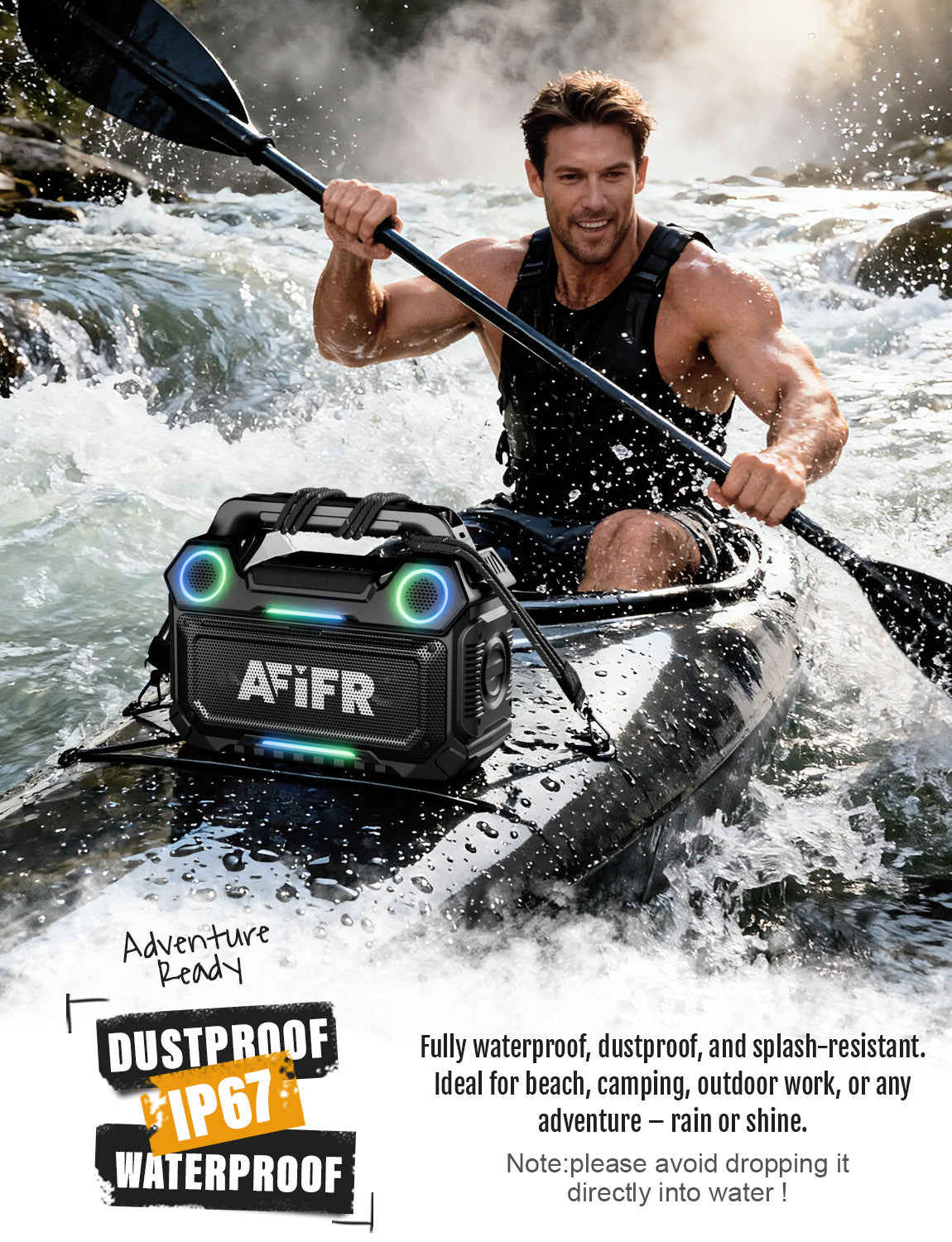 AFIFR Portable Outdoor Bluetooth Speaker 160W Loud Bass!