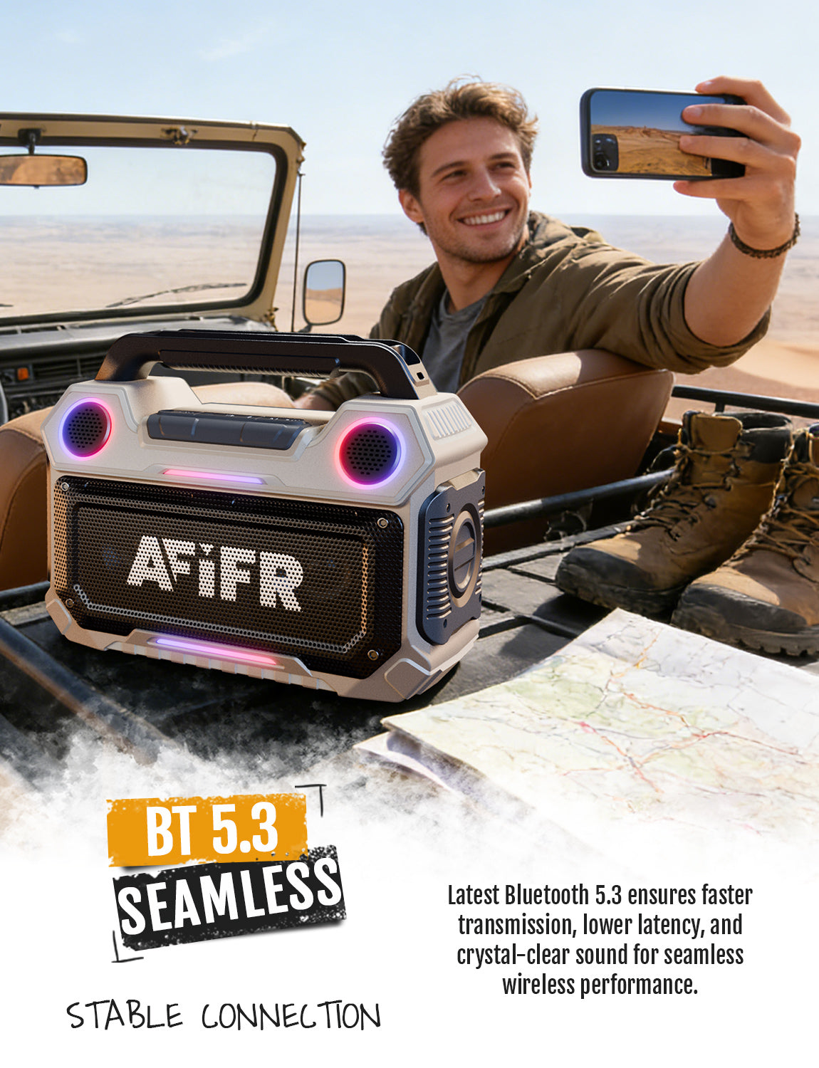 AFIFR Portable Outdoor Bluetooth Speaker 160W Loud Bass!
