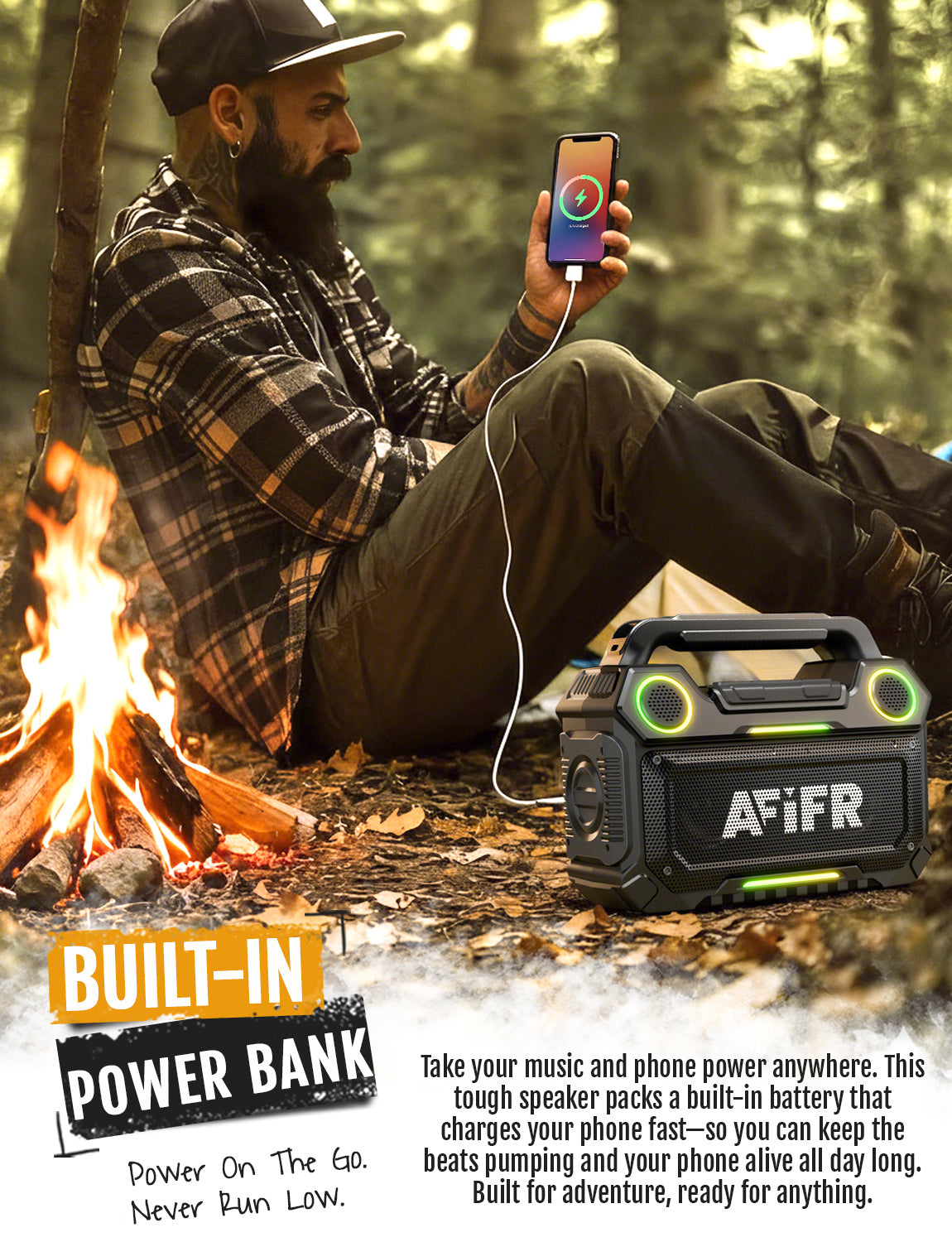 AFIFR Portable Outdoor Bluetooth Speaker 160W Loud Bass!