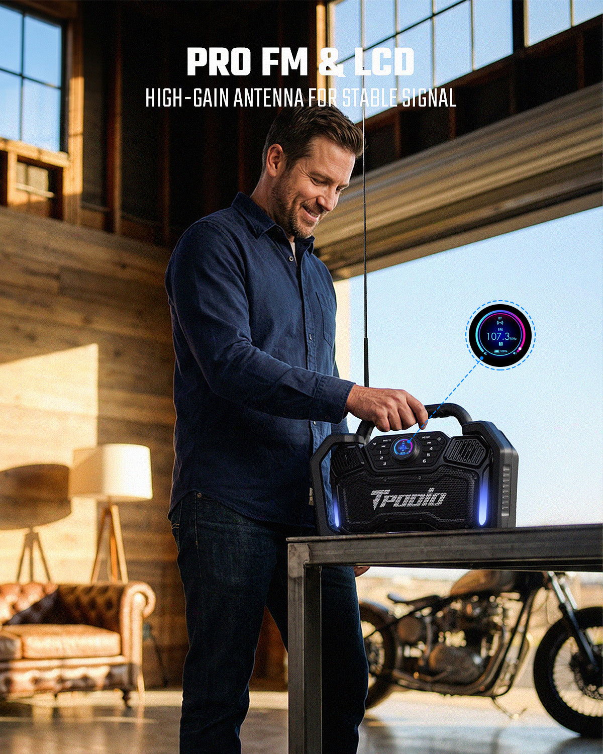 Garage 160W Outdoor Speaker Bluetooth: 120dB Fills 1200 Sq Ft