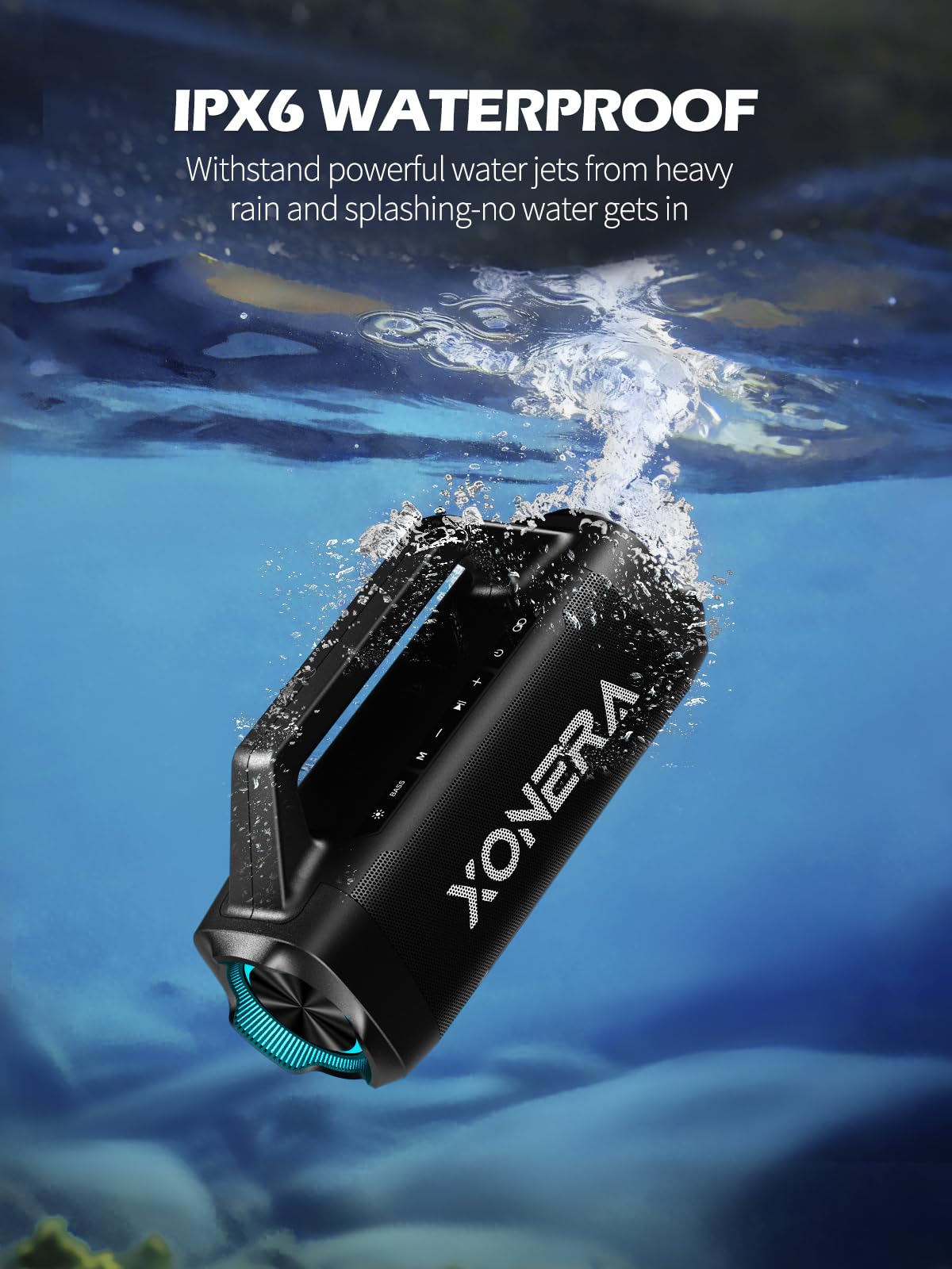 XONERA Speakers Bluetooth Wireless, 80W Peak Loud Outdoor Speaker with Bass