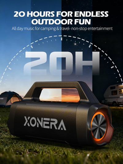 XONERA Speakers Bluetooth Wireless, 80W Peak Loud Outdoor Speaker with Bass