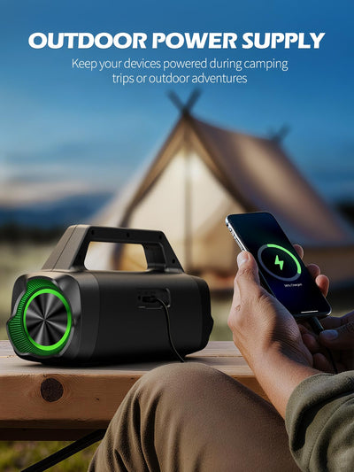 XONERA Speakers Bluetooth Wireless, 80W Peak Loud Outdoor Speaker with Bass