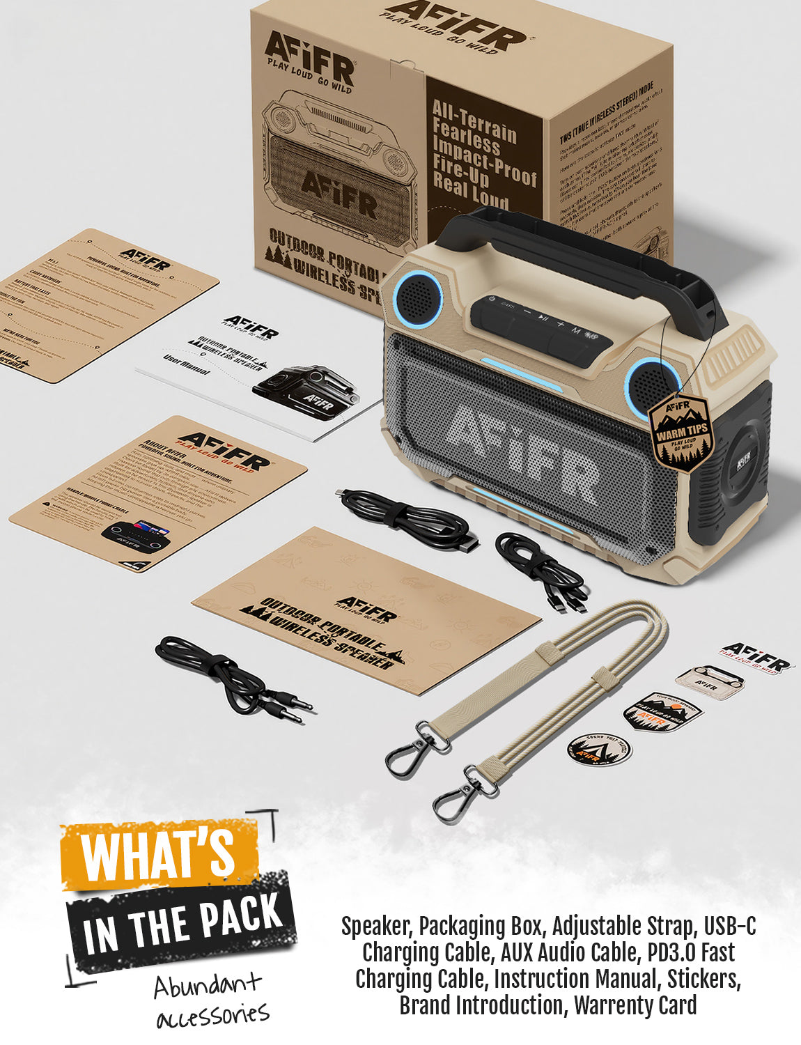 AFIFR Portable Outdoor Bluetooth Speaker 160W Loud Bass!